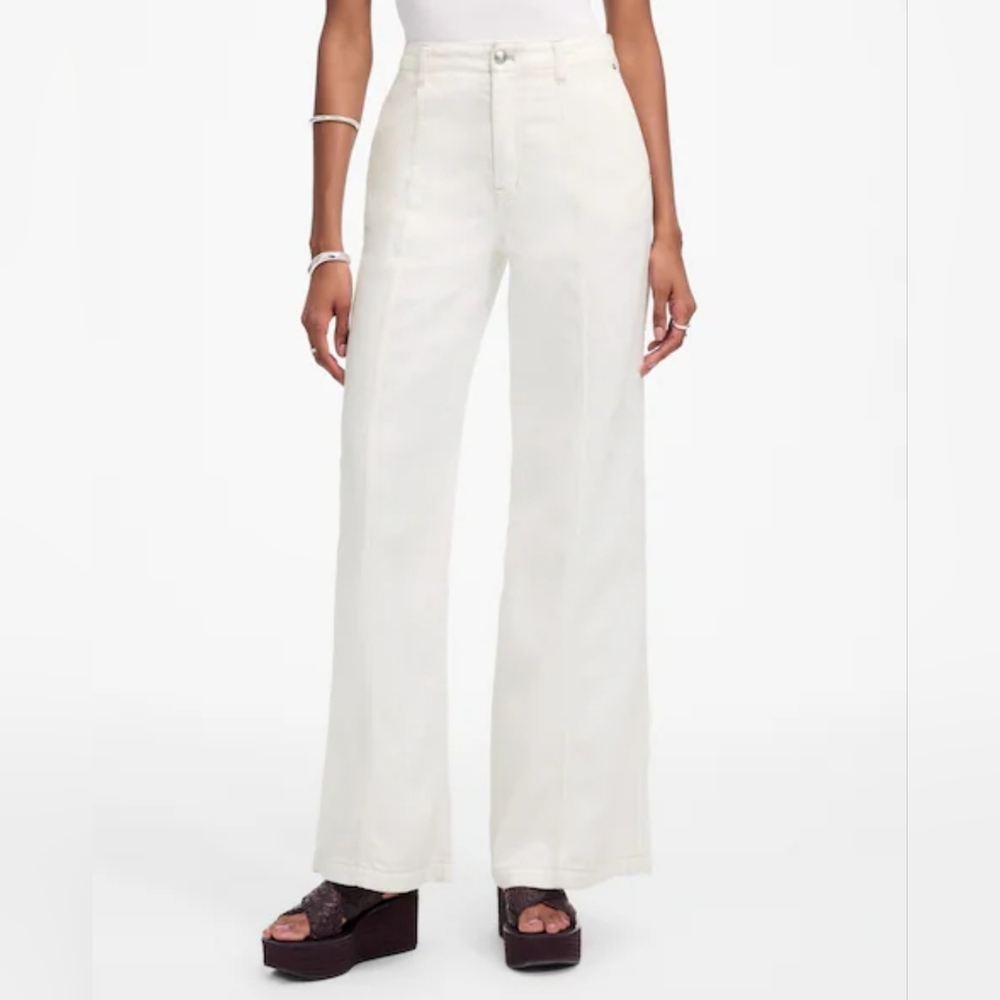 MADEWELL Wide-Sweep‎ Trousers: Airy Denim Edition Tile White Womens 25